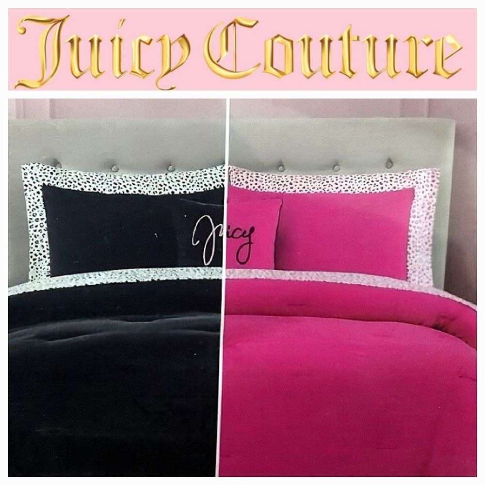 Juicy Couture Home 8-PC Reversible Leopord Print/Solid Queen Bed Set
